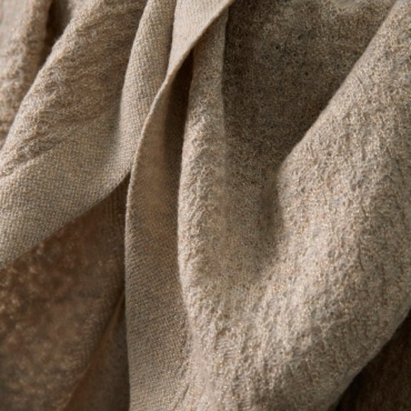 Gold silk wool knit cardigan shawl coat - Picture 7 of 10